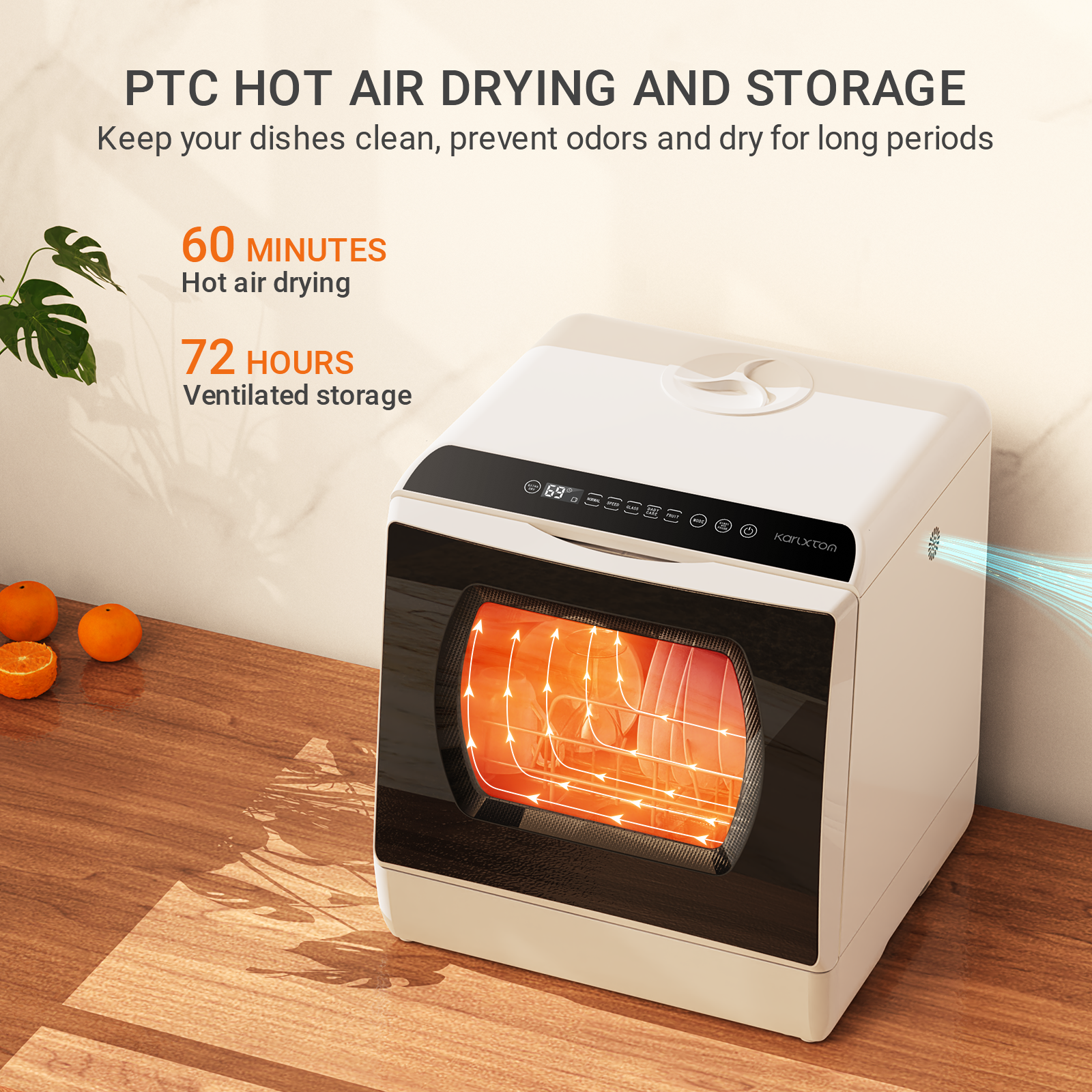 Portable Dishwasher Countertop Dishwashing Machine Hot Air Drying with 5L Water  Tank & 5 Washing Modes